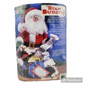 Dimensions Bean Buddies Kit #62173 Jolly St. Nick 19" NOS Vtg 1999 Santa Craft